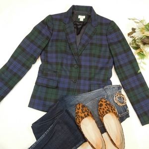 J Crew plaid blazer.  Size 2